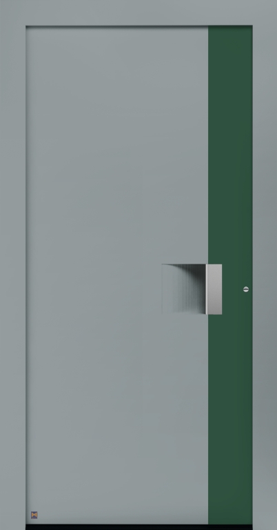 Motiv 301 Thermo Carbon in Vorzugsfarbe Fenstergrau matt, RAL 7040, Aluminium Applikation in Vorzugsfarbton Moosgrün, RAL 6005